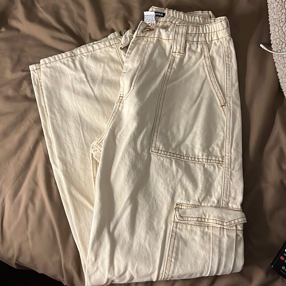Cream cargo pants